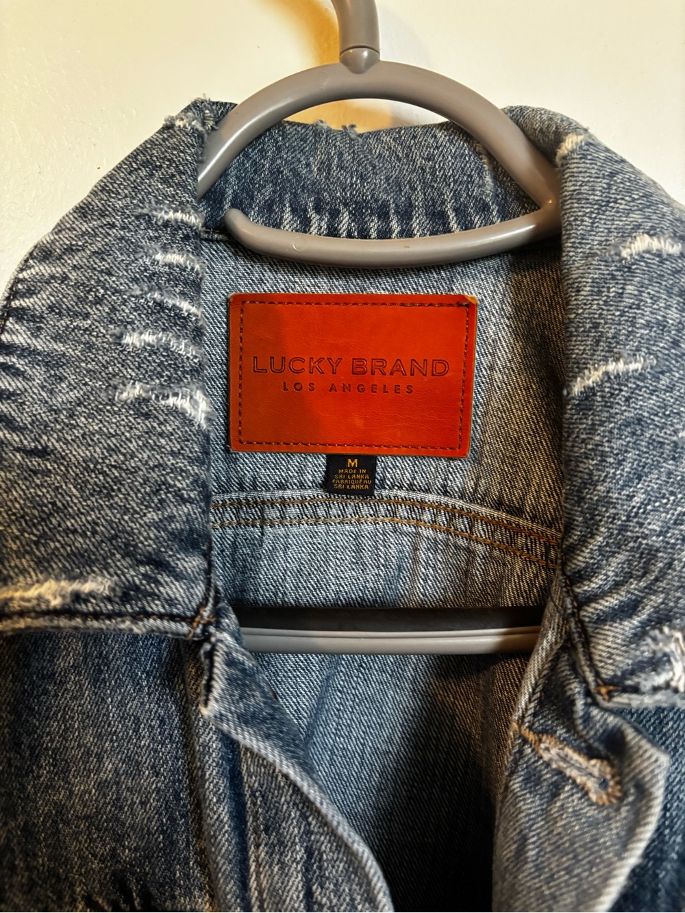 Lucky Brand Light Blue Denim Distressed Jacket Effortless